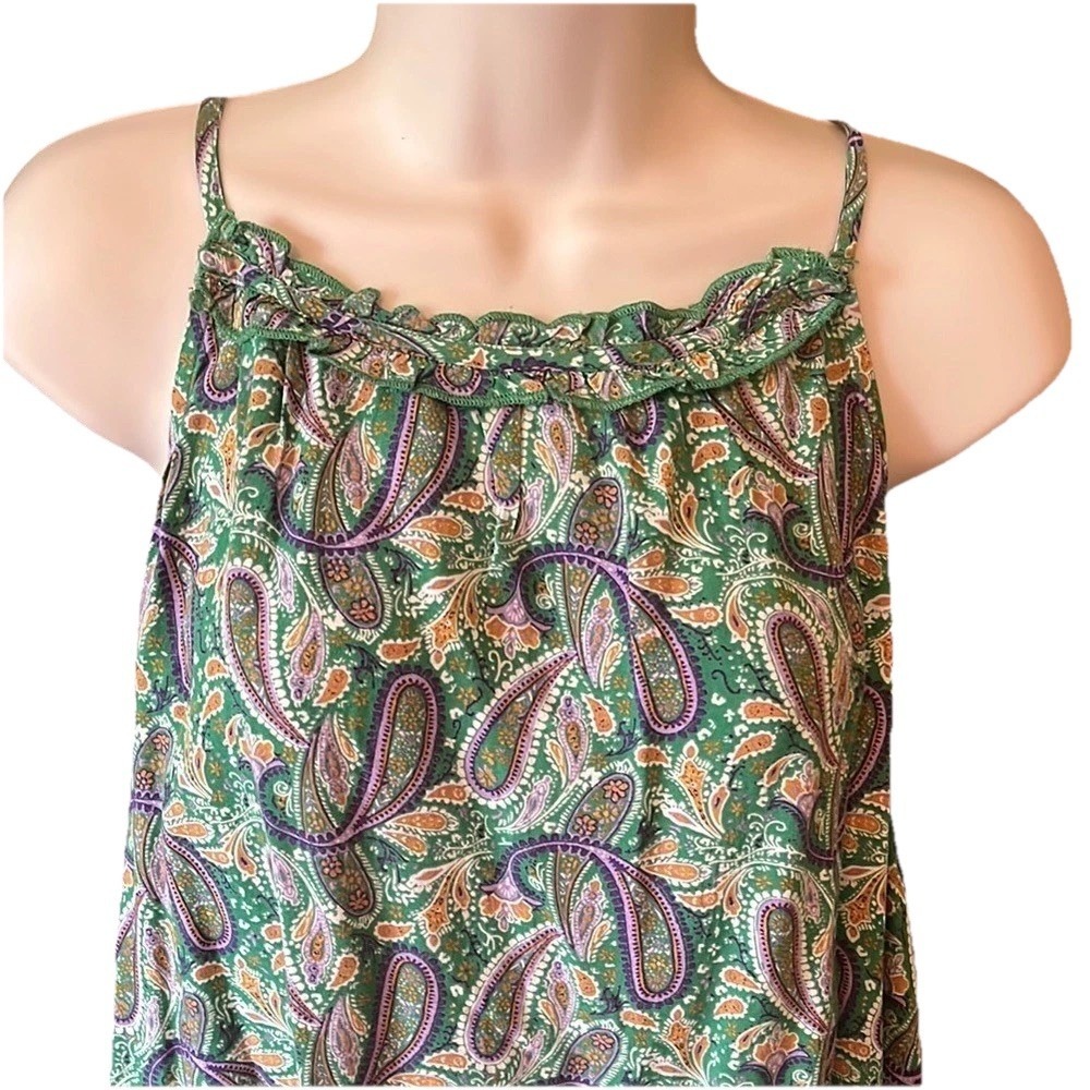 💚 Size 2X, Maurices Green & Purple sleeveless high neck with matching camisole - Picture 4 of 11